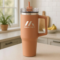 Custom Logo Benidorm Handle Travel Mug w/Straw - 40oz