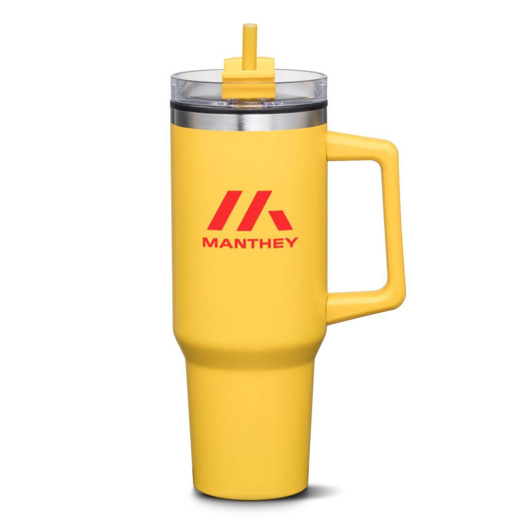 Custom Logo Benidorm Handle Travel Mug w/Straw - 40oz