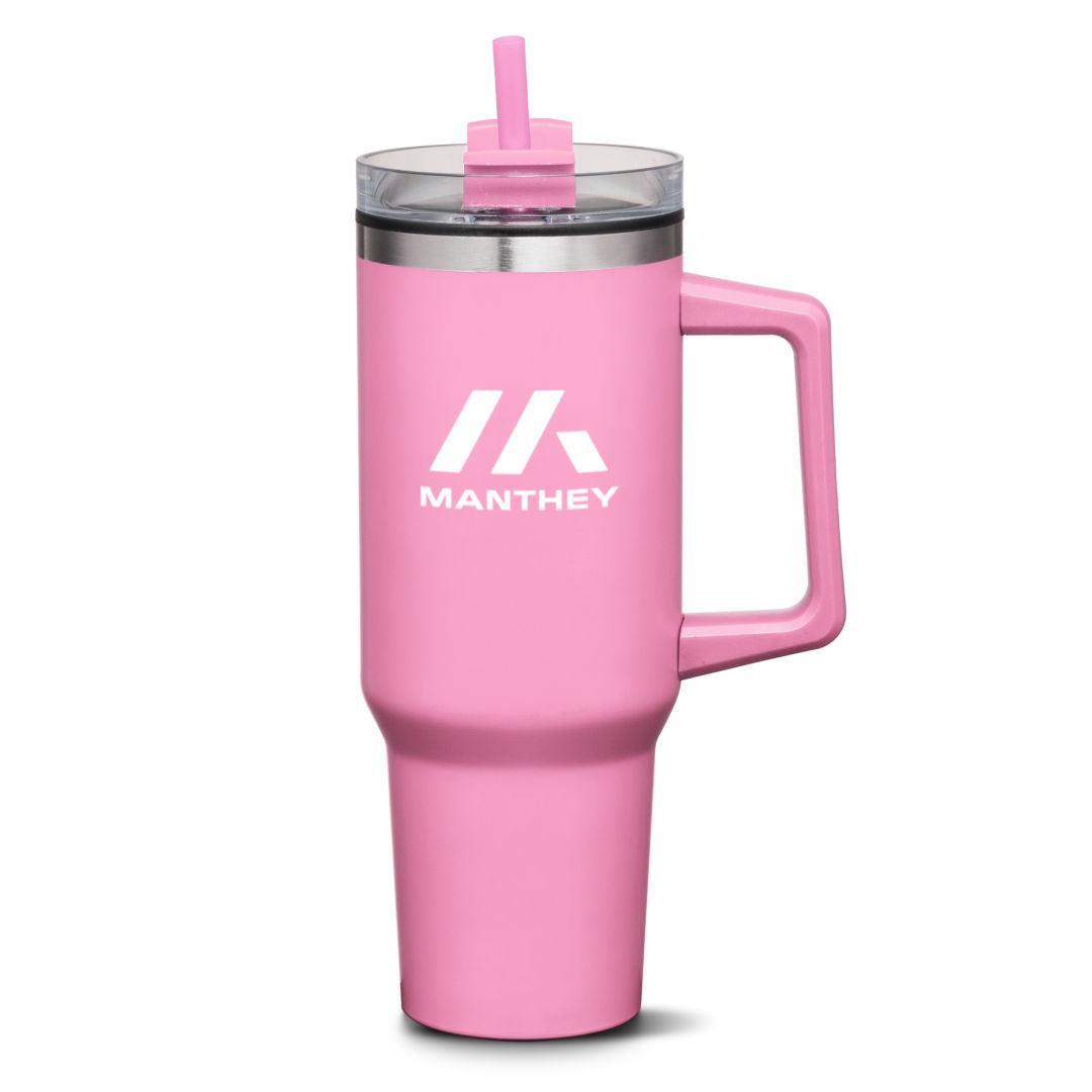 Custom Logo Benidorm Handle Travel Mug w/Straw - 40oz