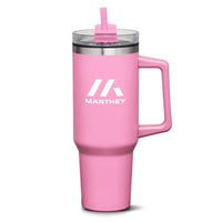 Custom Logo Benidorm Handle Travel Mug w/Straw - 40oz