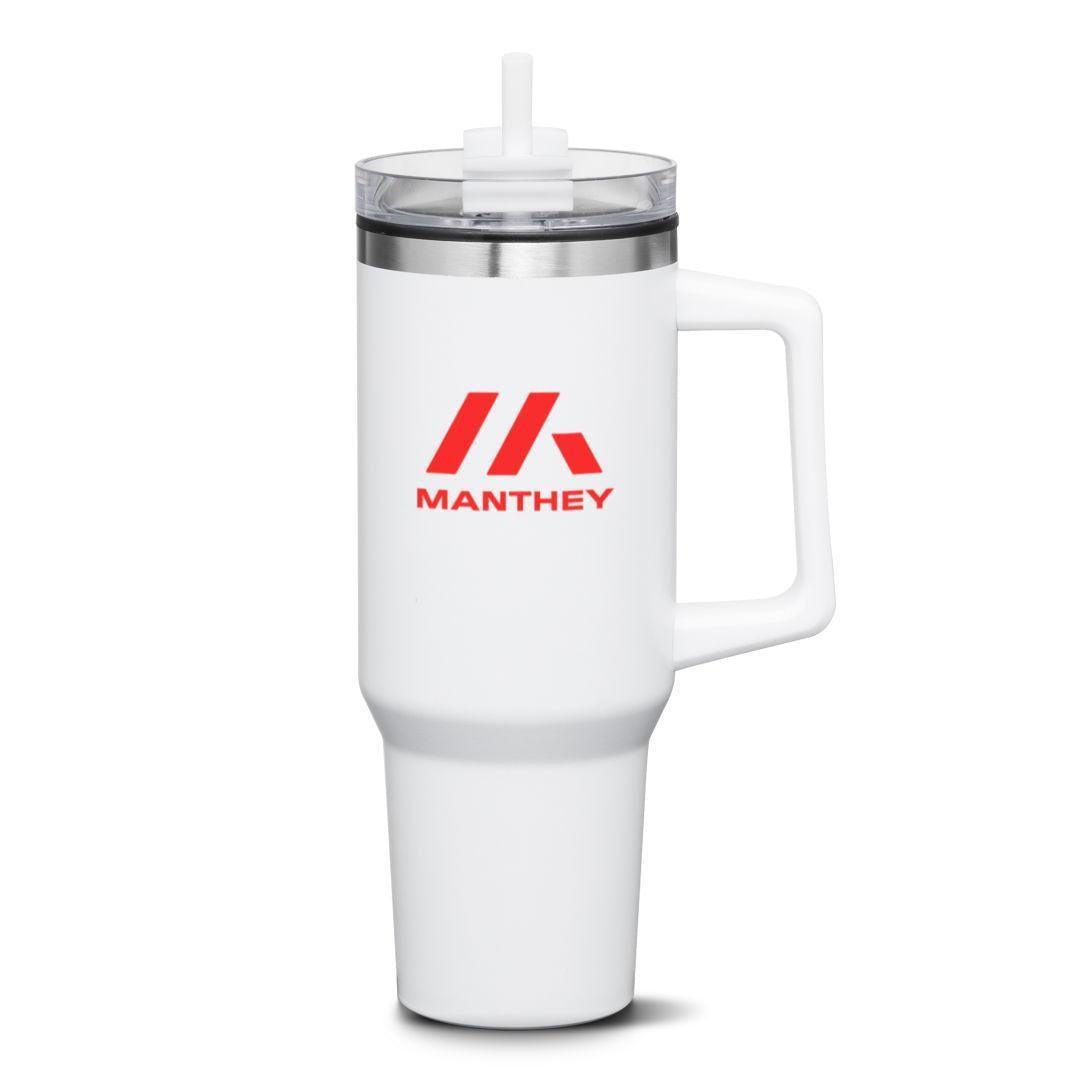 Custom Logo Benidorm Handle Travel Mug w/Straw - 40oz