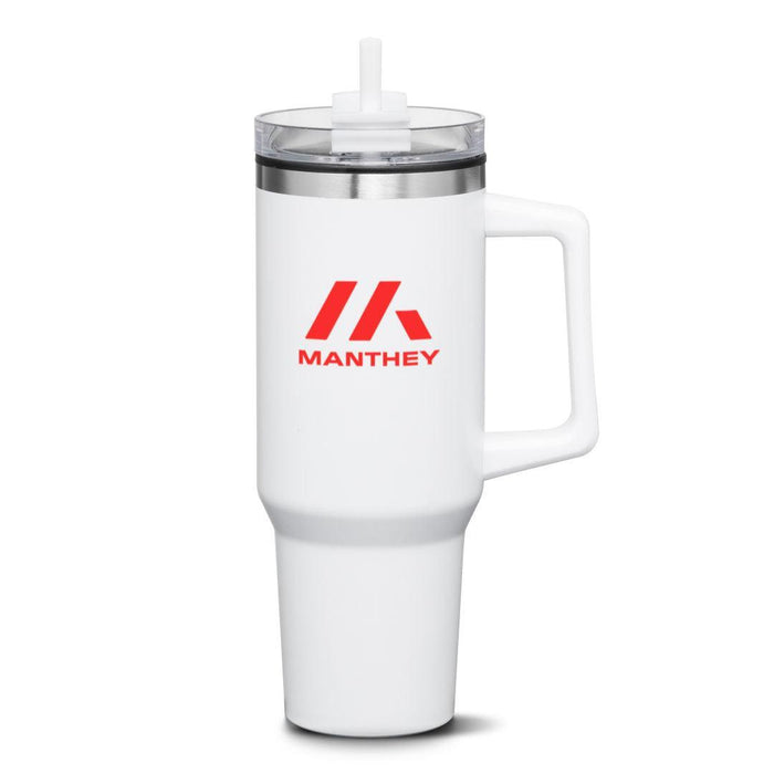 Custom Logo Benidorm Handle Travel Mug w/Straw - 40oz