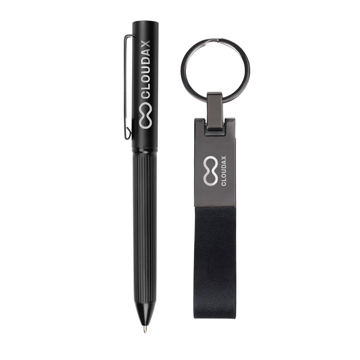 Custom Logo Blamont Twist Ballpoint Pen & Key Ring Gift Set