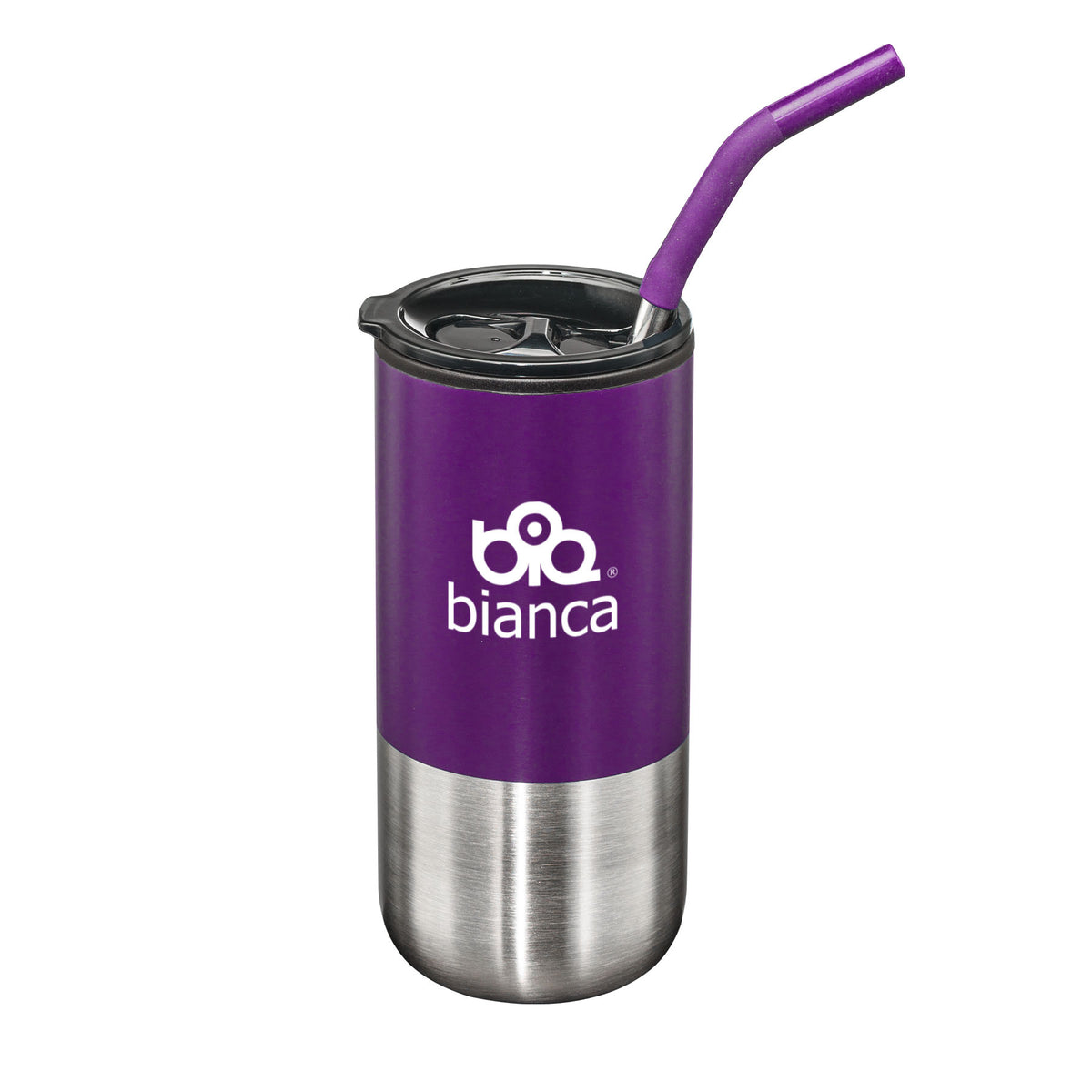 Custom Logo Bondi Double Wall Tumbler w/ Straw -18oz