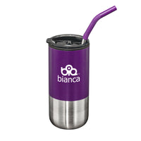 Custom Logo Bondi Double Wall Tumbler w/ Straw -18oz