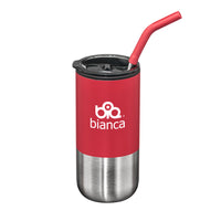 Custom Logo Bondi Double Wall Tumbler w/ Straw -18oz