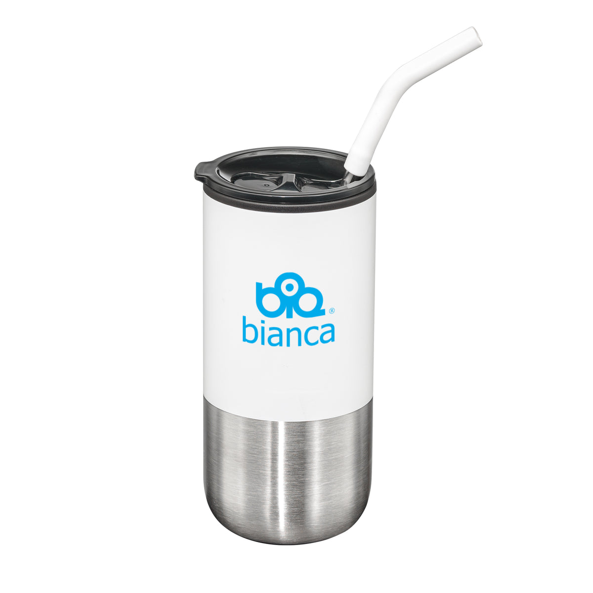 Custom Logo Bondi Double Wall Tumbler w/ Straw -18oz