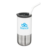 Custom Logo Bondi Double Wall Tumbler w/ Straw -18oz