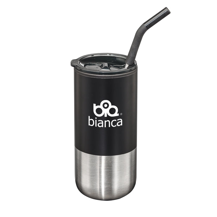 Custom Logo Bondi Double Wall Tumbler w/ Straw -18oz