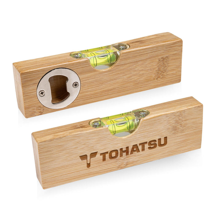 Custom Logo Borinda Bamboo Bottle Opener w/Level