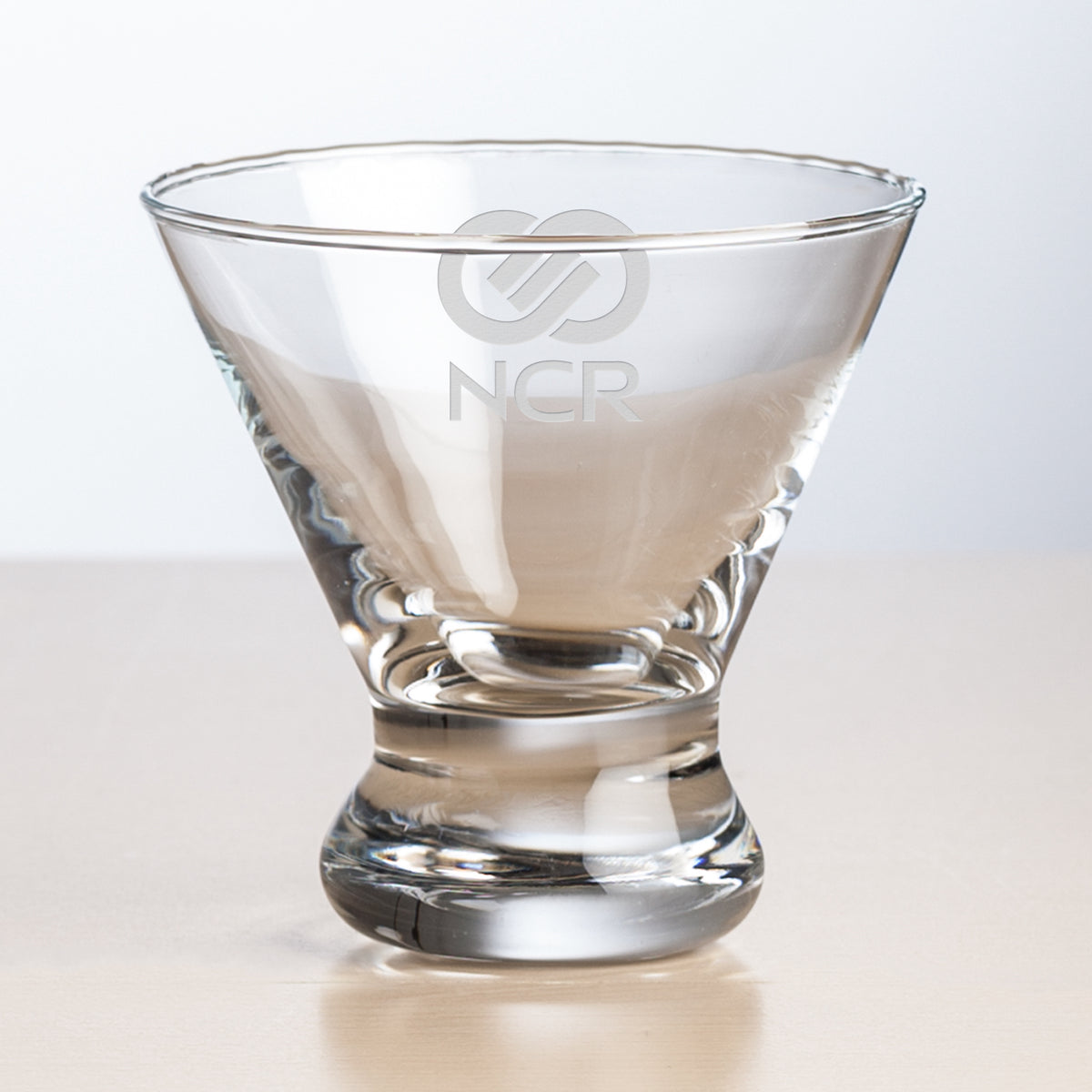 Custom Logo Brisbane Stemless Martini - 8oz - Deep Etch