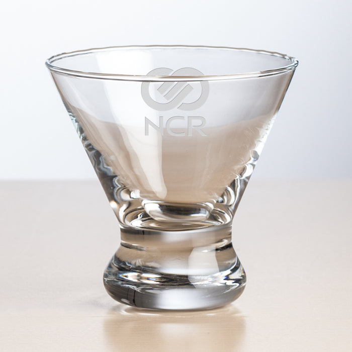 Custom Logo Brisbane Stemless Martini - 8oz - Deep Etch
