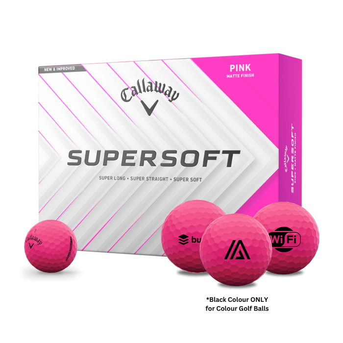 Custom Logo Callaway Supersoft Golf Balls - Matte Pink - 2025