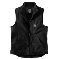 Custom Logo Carhartt Washed Duck Sherpa Lined Mock Neck Vest