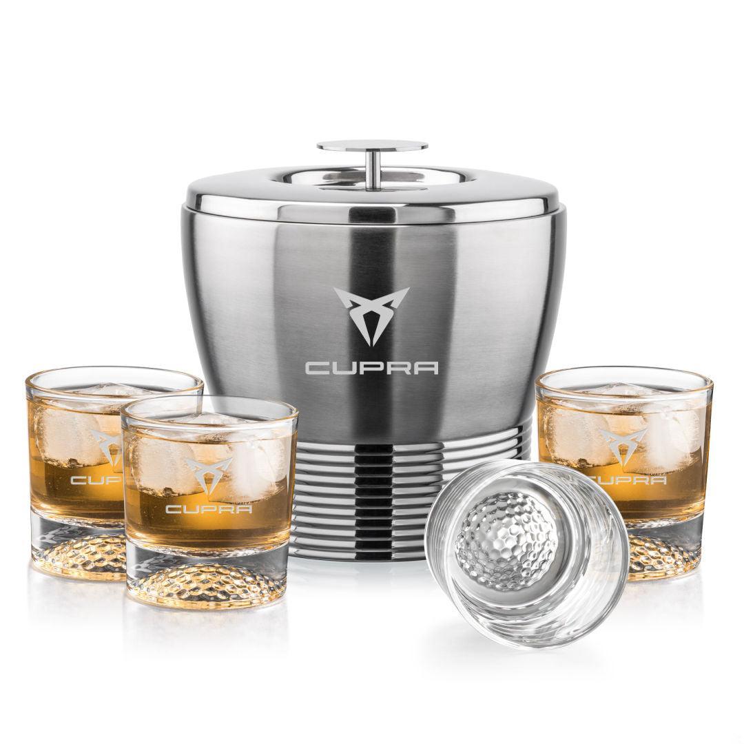 Custom Logo Catania Ice Bucket & Fairway On-the-Rocks Set