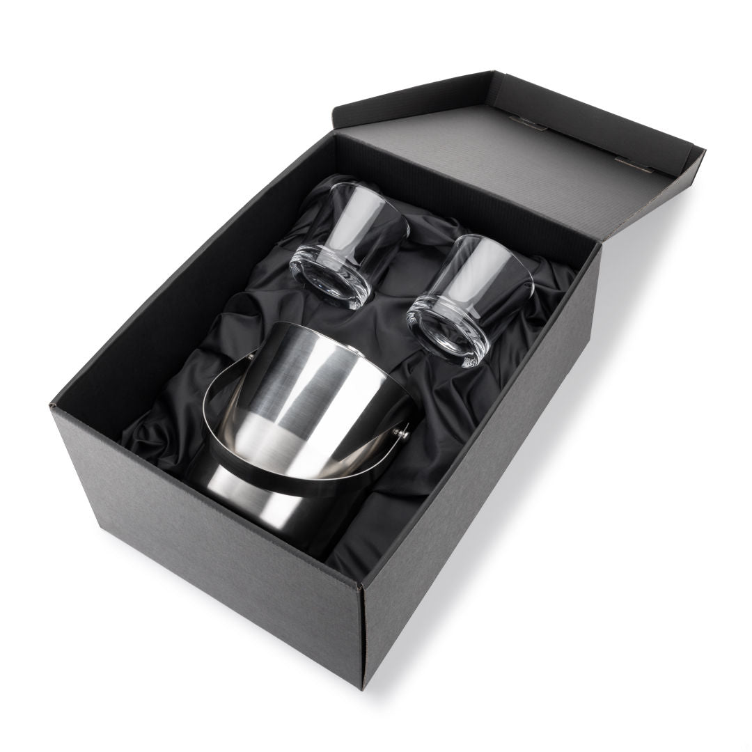 Custom Logo Catania Ice Bucket & Fairway On-the-Rocks Set