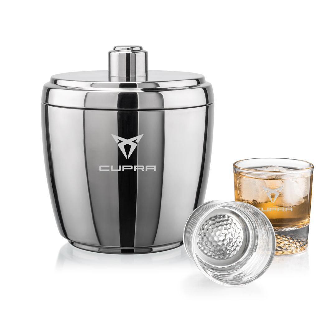 Custom Logo Catania Ice Bucket & Fairway On-the-Rocks Set