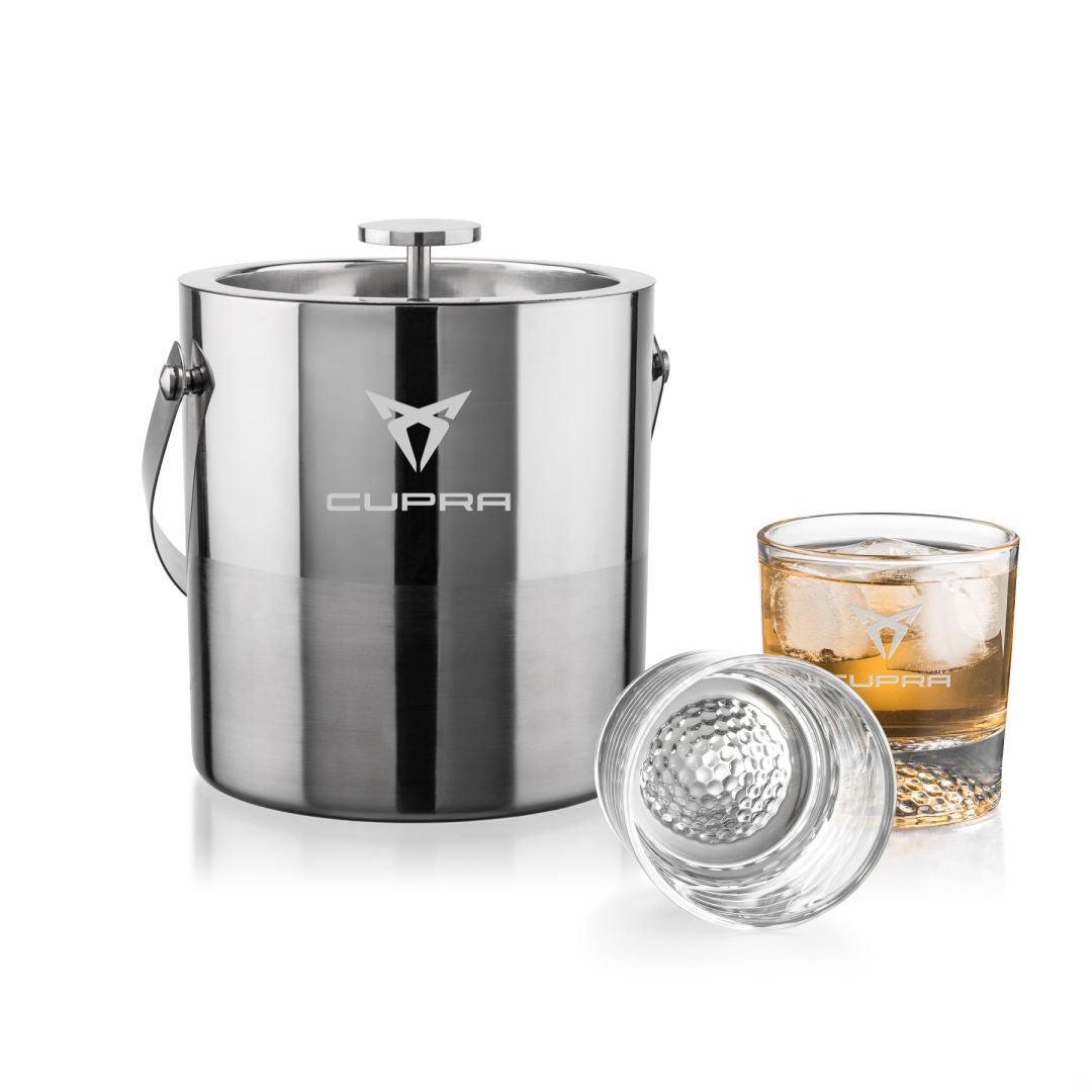 Custom Logo Catania Ice Bucket & Fairway On-the-Rocks Set