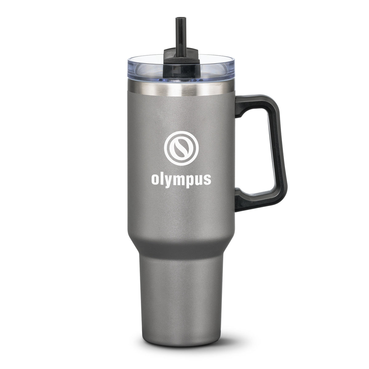 Custom Logo Compeer Handle Travel Mug w/Straw - 40oz