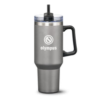 Custom Logo Compeer Handle Travel Mug w/Straw - 40oz