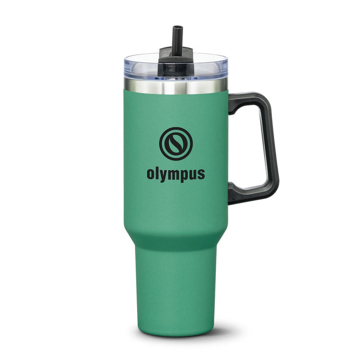 Custom Logo Compeer Handle Travel Mug w/Straw - 40oz