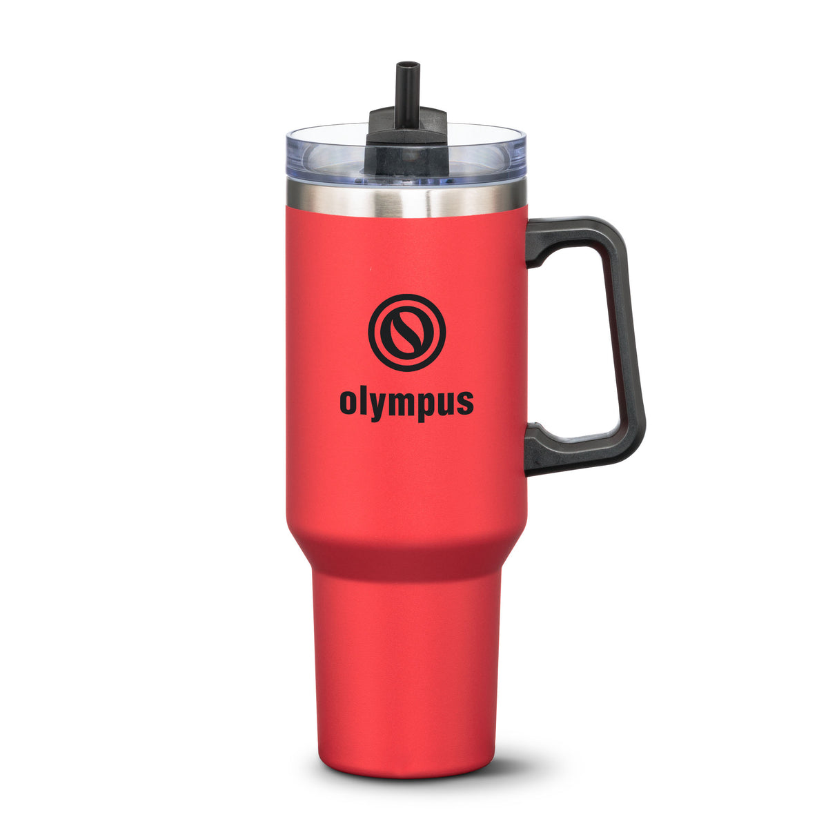 Custom Logo Compeer Handle Travel Mug w/Straw - 40oz