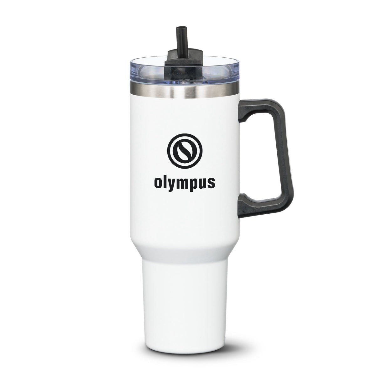 Custom Logo Compeer Handle Travel Mug w/Straw - 40oz