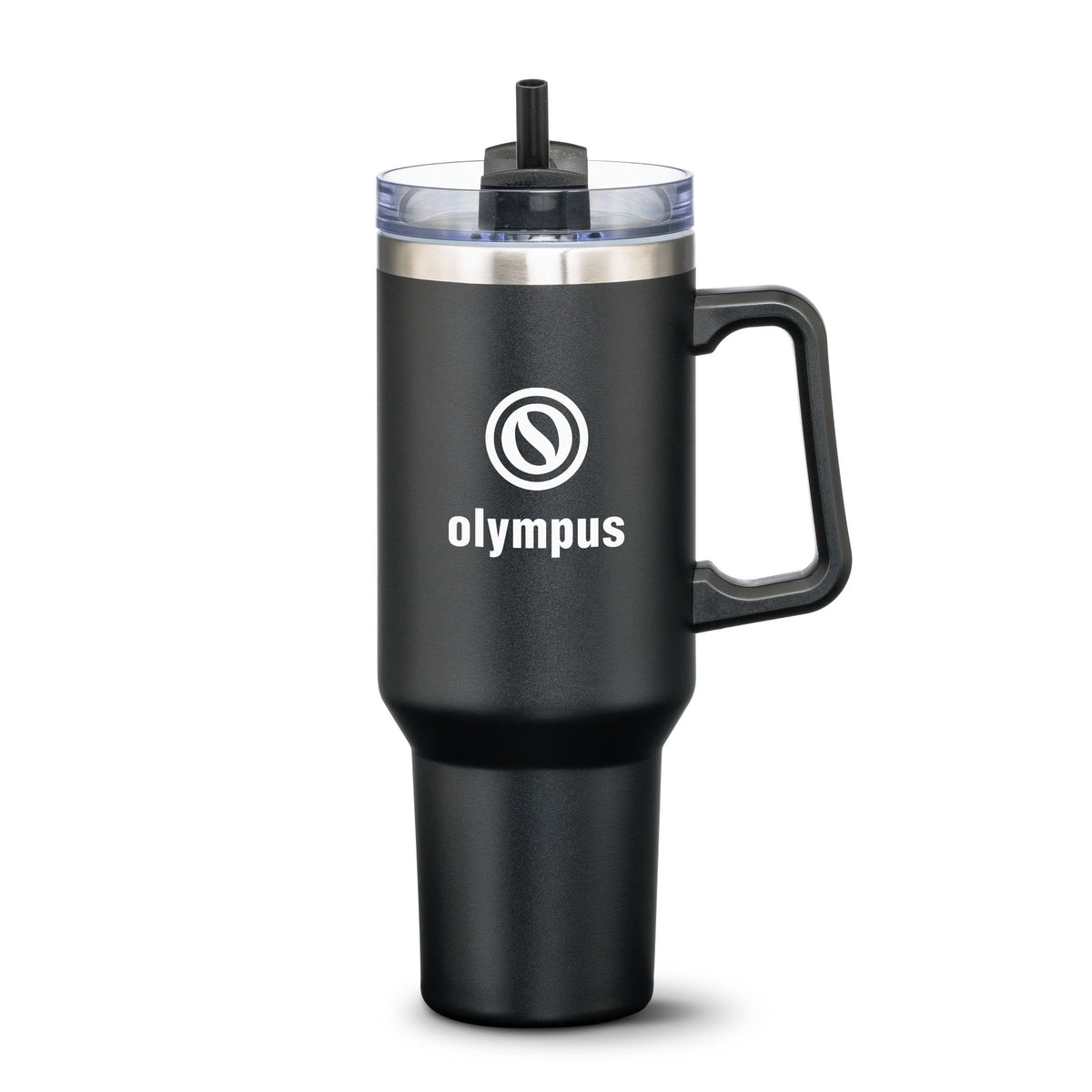 Custom Logo Compeer Handle Travel Mug w/Straw - 40oz