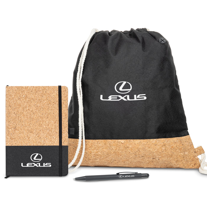 Custom Logo Cousteau Journal Gift Set w/Pen & Drawstring Tote
