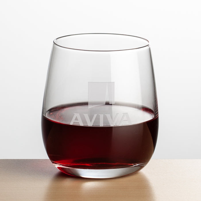 Custom Logo Crestview Stemless Wine - Deep Etch
