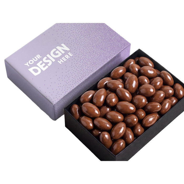 Custom Logo Custom-Lid Chocolate-Covered Almond Box – 12oz, 4×6