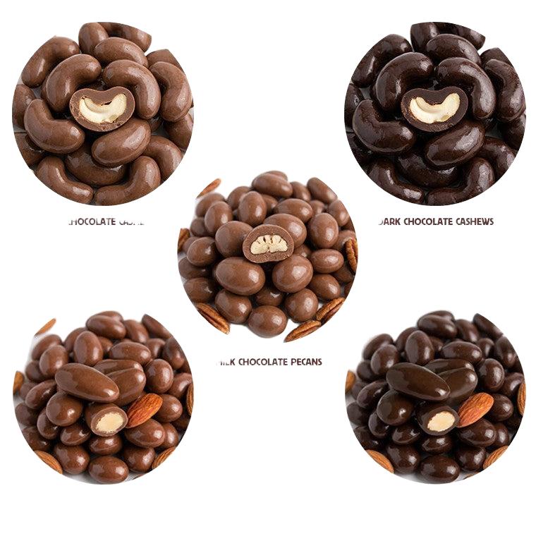 Custom Logo Custom-Lid Chocolate-Covered Nuts Box – 12oz, 4×6