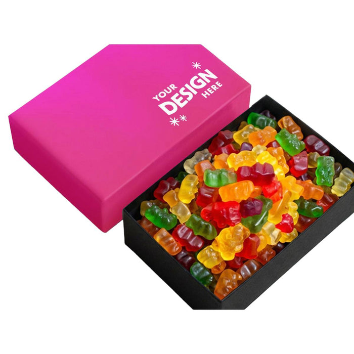 Custom Logo Custom-Lid Gummy Bear Box – 12oz, 4×6
