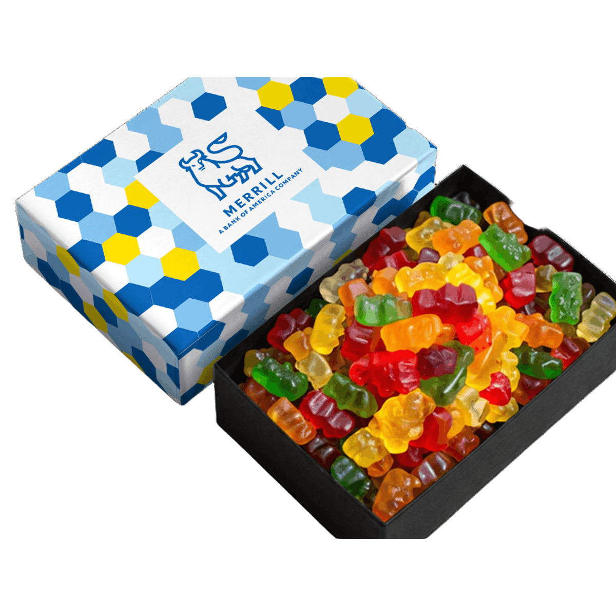 Custom Logo Custom-Lid Gummy Bear Box – 12oz, 4×6