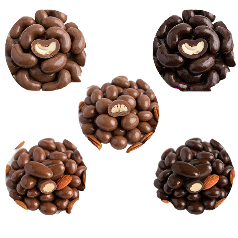 Custom Logo Custom-Sleeve Chocolate-Covered Nuts Cube – 8oz, Full Color Wrap