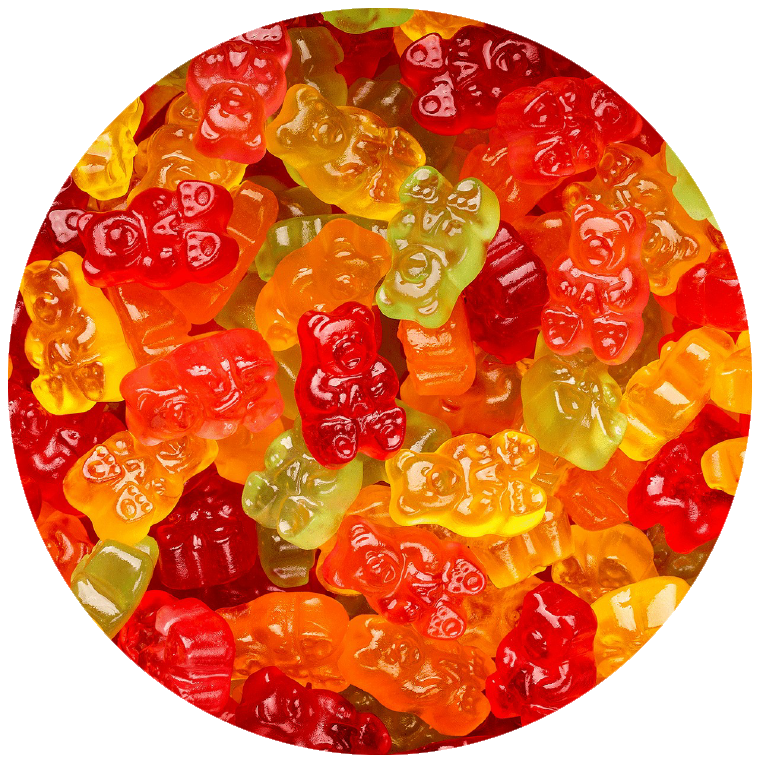 Custom Logo Custom-Sleeve Gummy Bear Cube – 8oz, Full Color Wrap