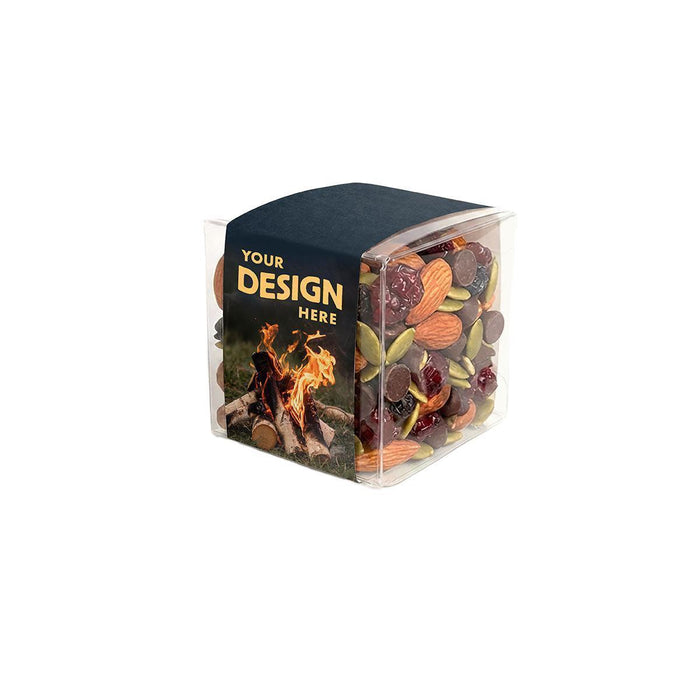 Custom Logo Custom-Sleeve Trail Mix Cube – 8oz, Full Color Wrap