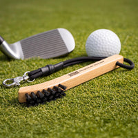 Custom Logo Deodar Beech Wood Golf Club Brush Cleaner w/Clip