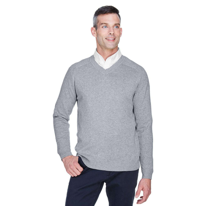 Custom Logo Devon & Jones Men's V-Neck Sweater - Mens