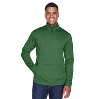 Custom Logo Devon & Jones Newbury Mélange Fleece Quarter-Zip - Mens