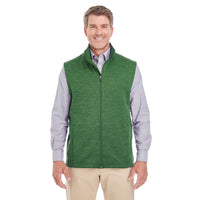 Custom Logo Devon & Jones Newbury Mélange Fleece Vest - Mens