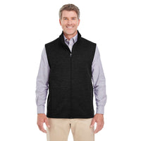 Custom Logo Devon & Jones Newbury Mélange Fleece Vest - Mens
