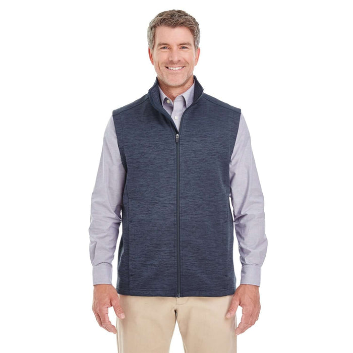 Custom Logo Devon & Jones Newbury Mélange Fleece Vest - Mens
