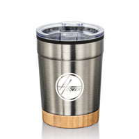 Custom Logo Eduardo Double Wall Tumbler w/Bamboo Base - 12oz
