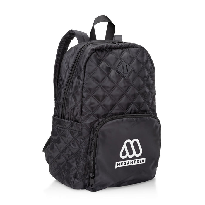 Custom Logo Eiffel Quilted Pattern Backpack