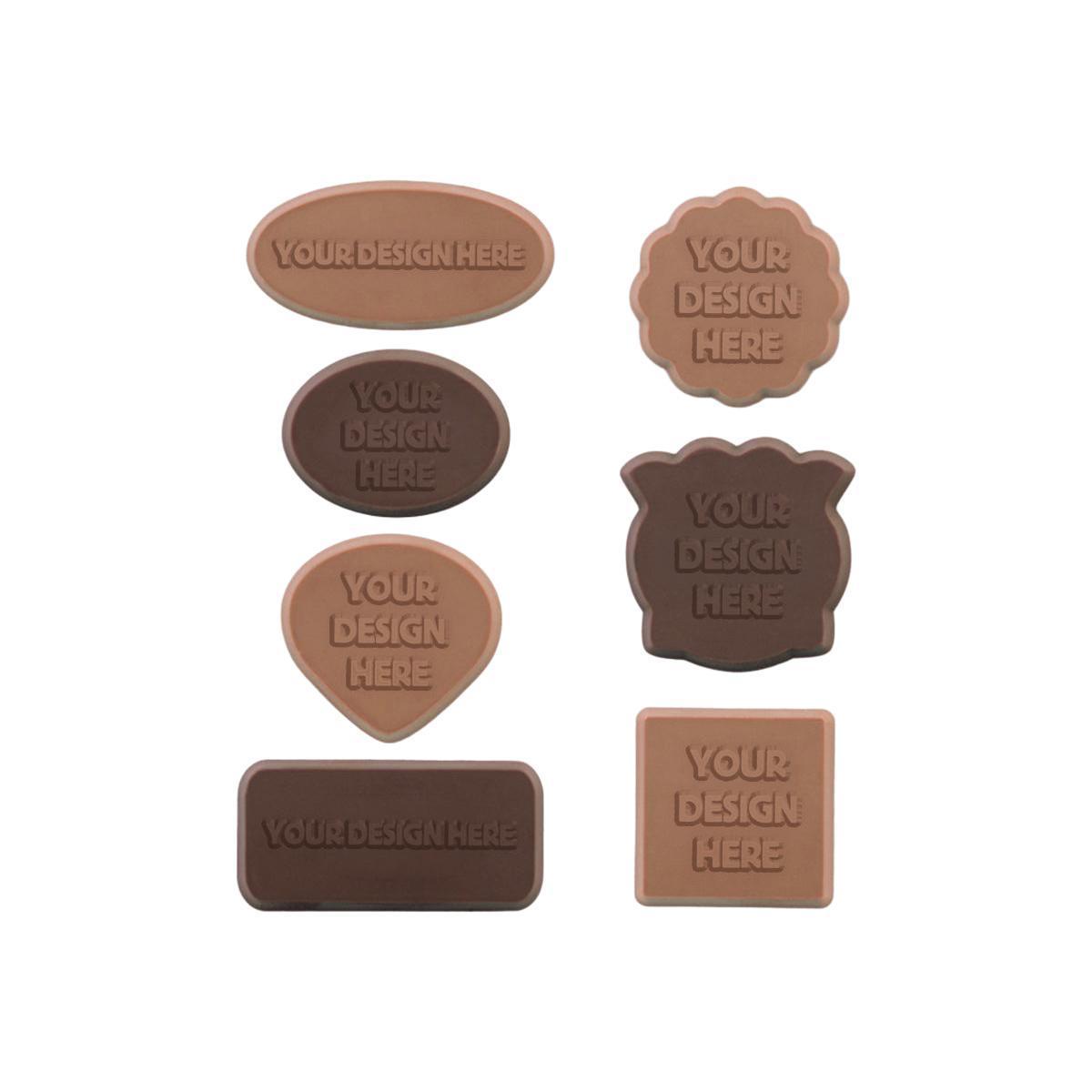 Custom Logo Engraved Chocolate Dessert Topper – Per Tray Pricing