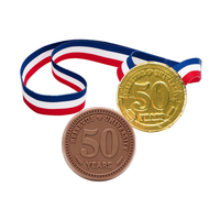 Custom Logo Engraved Chocolate Medal with Ribbon
