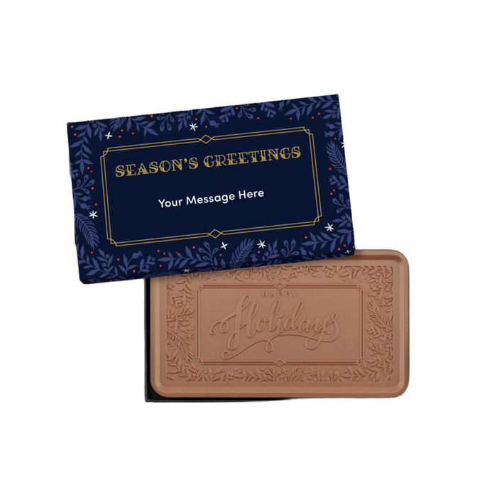 Custom Logo Epic 1lb. Chocolate Bar – Personalized Packaging – Happy Holidays