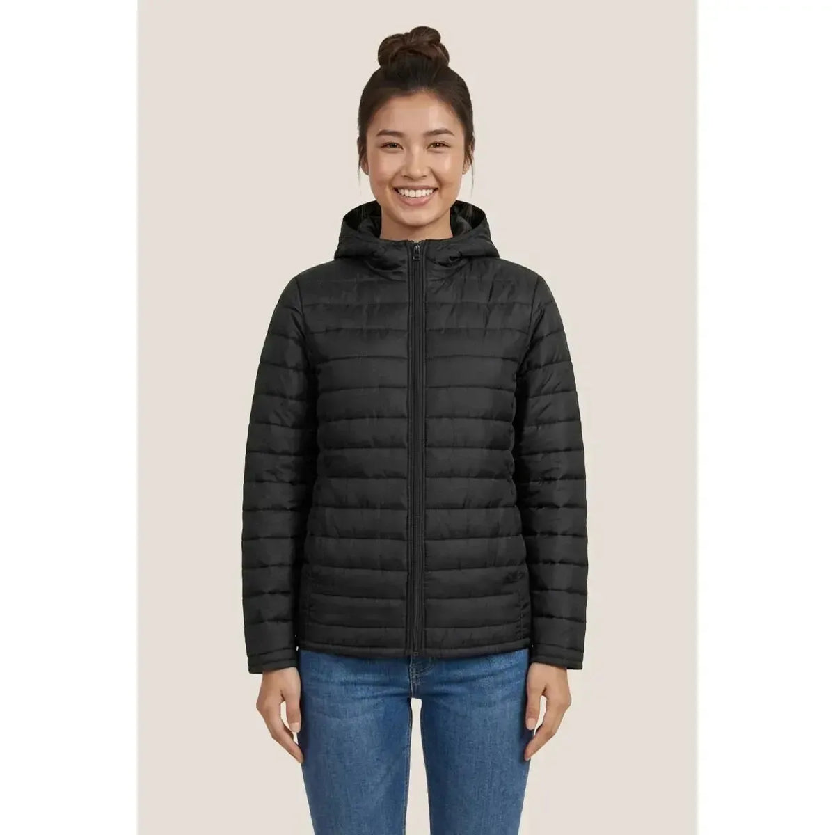 Custom Logo Ethica Hooded Quilted Jacket - Women