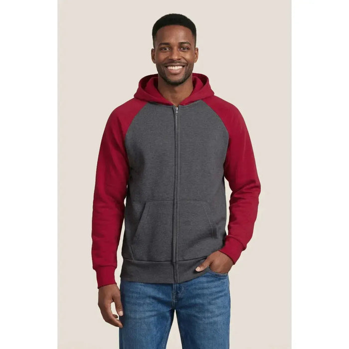 Custom Logo Ethica Raglan Hooded Full zip Sweatshirt